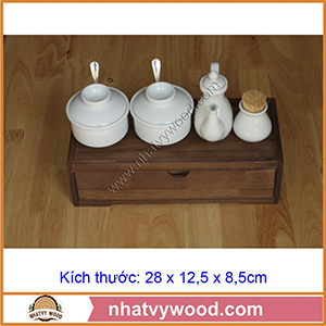 Wooden silverware storage box NV5320 for restaurant